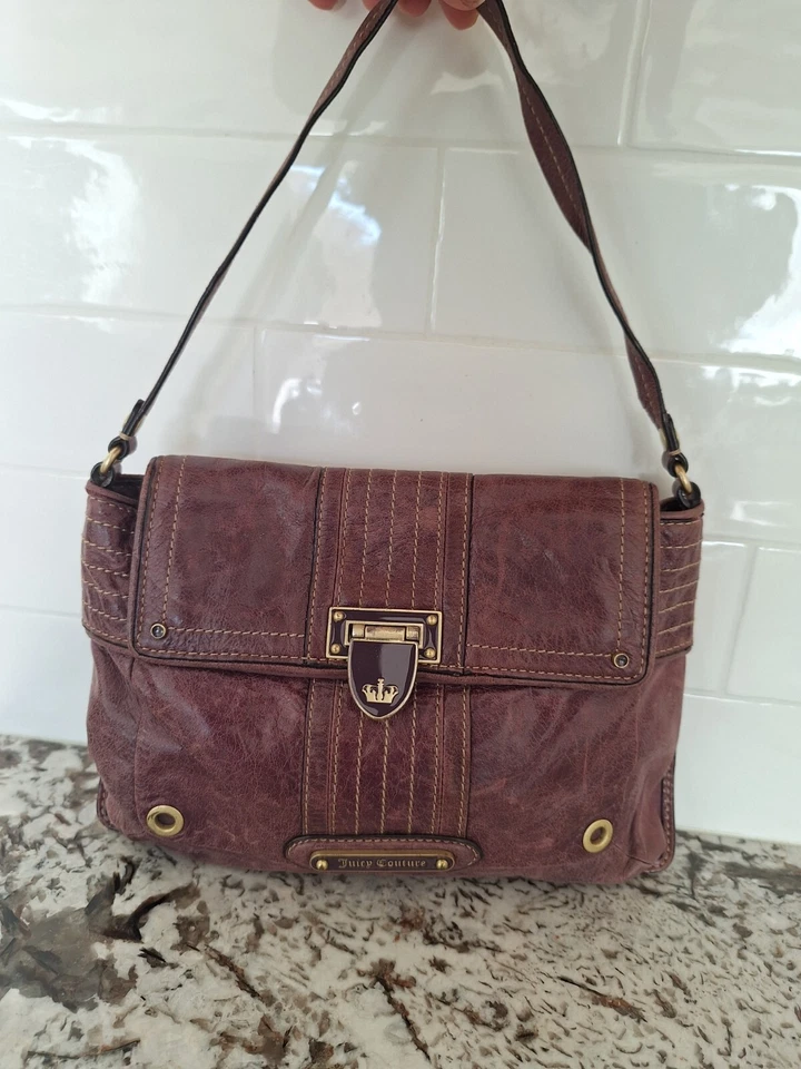 Bolso de Mano Juicy Couture Ciruela Gator Grano Cuero Foto 1 de 4