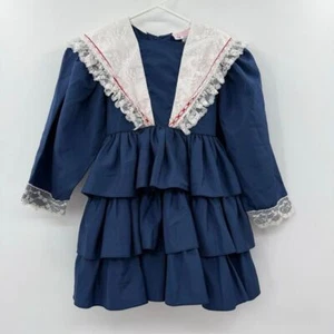 Vintage Martha's miniatures we're fussy girls 6x blue circle dress - Picture 1 of 12