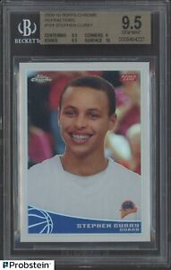 2009-10 Topps Chrome Refractor #101 Stephen Curry RC Rookie /500 BGS 9.5 w/ 10
