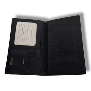 Vintage Black Real Leather Long Gents Wallet Bi-Fold Made in England - Picture 1 of 12