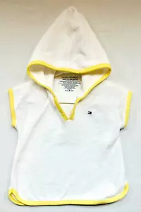 Copricostume da bagno/costume da bagno Tommy Hilfiger bianco in tessuto spugna con cappuccio, taglia unica DIFETTOSO - Foto 1 di 3