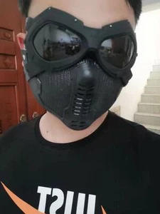 Winter Soldier Bucky Mask & Glasses Barnes Cosplay Helmet Party Props Halloween - Picture 1 of 11