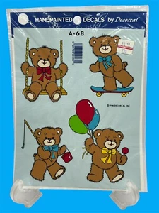 5 Vtg 1986 NOS A-68 Decorcal Country Bears Hand Painted Decals-4 FULL Sheets! - Picture 1 of 4