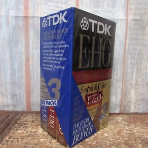 TDK T-120 6 Stunden Extra Hochwertige Aufnahme Rohling 3 VHS Kassetten Neu Versiegelt - Bild 1 von 5