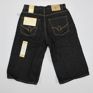 Vintage Rocawear Jorts Herren 28 schwarz Baggy Y2K 25" Schrittlänge lang Hip Hop bestickt - Bild 1 von 15