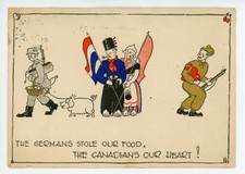 Dutch Caricature Postcard sent to Canadian Lincoln-Welland Regt. Soldier 1945