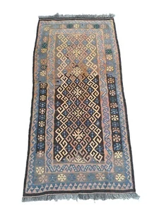 Handwoven Northwestern Faded Afghan kilim Rug | Turkmen Tribal Motif Wool Kilim - Picture 1 of 13