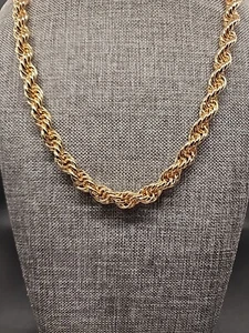 Moda Al Massimo 18k Yellow Gold Over Bronze Soft Rope Link Necklace 20" BEC181A - Picture 1 of 6
