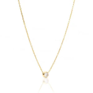 14K Gold 0.11 Ct. Lab-Created Diamond Yard 18 Inch Long Chain Necklace - Picture 1 of 6