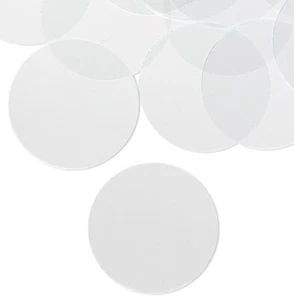 Elemento de diseño, vidrio, 20 círculos planos transparentes de 1,25 pulgadas con bordes conectados a tierra - Imagen 1 de 2
