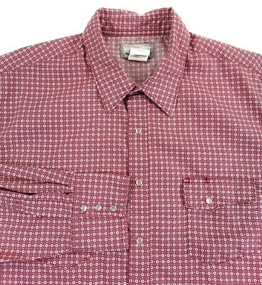 Camisa occidental geométrica roja a presión Wrancher Pearl Wrancher para hombre pequeña 2XT Foto 1 de 4