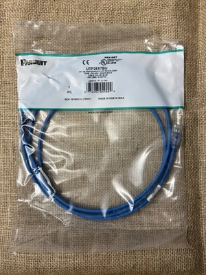 Panduit UTP28X7BU Cat6a 28awg Network Patch Cable, 7 Ft Blue ~STSI - Image 1 of 3