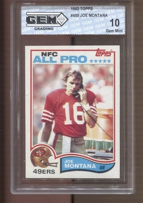 Joe Montana Topps #488 1982 gema como nueva 10 49ers Foto 1 de 2