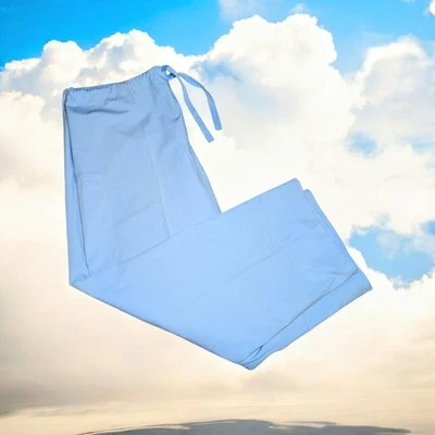 FUNDAMENTALS BY WHITE SWAN Drawstring Baby Blue Scrub Pants UNISEX XL New - Image 1 of 4