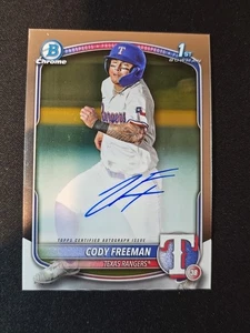 2025 Bowman Chrome 1st Cody Freeman Auto CPA-CFR Rangers (C) - Picture 1 of 2
