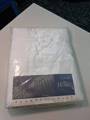 L.L.Bean Home FLANELA Sábana Plana Doble Blanca -NUEVA- Hecha en Portugal Foto 1 de 4