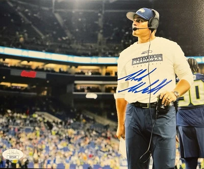 Mike Macdonald Signed Autographed Seattle Seahawks 8x10 Photo JSA COA  - Image 1 of 2