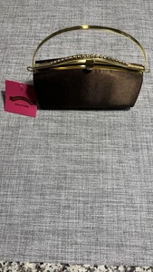 Daniel Ames Bronze Metallic Clutch Purse W/Handle Formal Evening Handbag NWT VTG - Picture 1 of 5