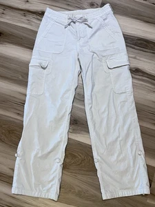 American Eagle Damen 8 lange 8L hellbraun wandelbare Jogginghose weites Bein Baggy Cargohose - Bild 1 von 10