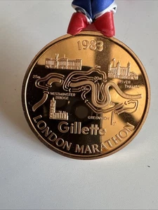 Gillette 1983 London Marathon Medaille, Finisher Medaille Top Zustand (d24) - Bild 1 von 11
