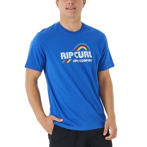 Rip Curl Mens Surf Revival Short Sleeve Crew Neck T-Shirt - Retro Blue - S - Picture 1 of 3