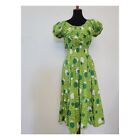 Vintage 1960'S Groovy Green Handmade Dress