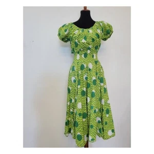 Vintage 1960's Groovy Green Handmade Dress - Picture 1 of 6