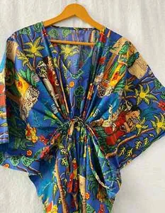 Indian Cotton Multi Kaftans Summer Dress Night Gown Maxi Bridal Caftan Dress - Picture 1 of 5