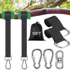 10Ft Heavy Duty Tree Swing Hanging Strap Kit Adjustable Hammock Hanging Kit - Picture 1 of 7