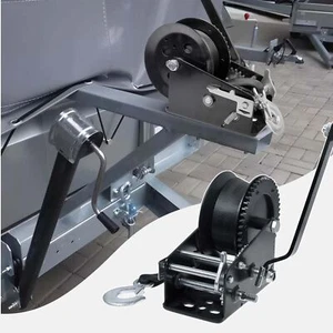 Hand Winch Heavy Duty Hand Crank 3500lbs 33ft 10M Polyester Strap for Boat / ATV - Picture 1 of 9