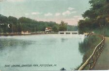 POTTSTOWN PA - Sanatoga Park Boat Landing Rotograph Postcard - 1913