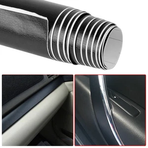 150x50 cm Car Black Imitation Leather Texture Film Wrap Sheet Roll Sticker Decal - Picture 1 of 1