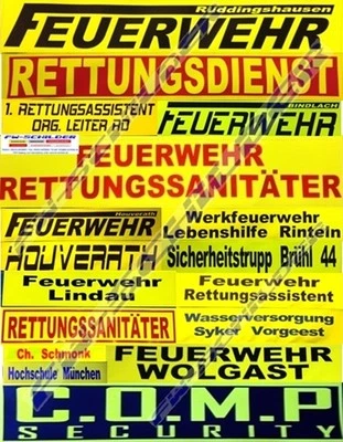 Rückenschild zitronengelb, reflektierend, 42 x 8 cm, Wunschtext, einzeilig - Bild 1 von 3