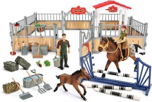 Horse Stable Playset, Toys Set for Girls and Boys with Rider, Farm... - Picture 1 of 9