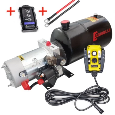 Hydraulikpumpe + FUNK 6L Stahltank 12V Hydraulikaggregat Kipper Anhänger Stapler - Bild 1 von 2