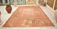 VINTAGE TURKISH RUG 43'' x 73'' HAND KNOTTED RUG OUSHAK LOW PILE WOOL AREA RUG