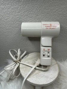 VINTAGE General Electric Hair Dryer GO Compact 1200 White Travel Folding TESTED - Picture 1 of 3
