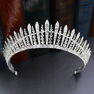 Tiara de boda novia dama de honor graduación reina princesa 3,6 cm de alto cristal centelleante - Imagen 1 de 6
