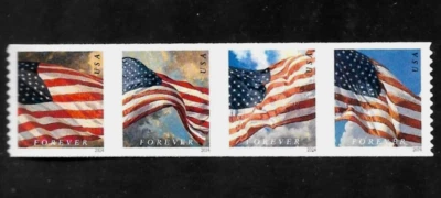 US FLAGS 2024 BCA 4 FLAG DESIGNS FOREVER STAMPS #5875-5878 #5878a MXF DIE-CUT 11 - Image 1 of 4