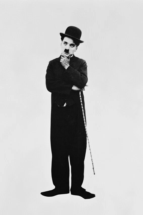 Charlie Chaplin klassisches Poster volle Länge schwarzweiß 24 x 18 - Bild 1 von 1