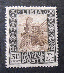 ITALIA,ITALY Colonie LIBIA 1921 " Serie Pittorica 30c. nero e bruno  MNH** ss.27 - Picture 1 of 2