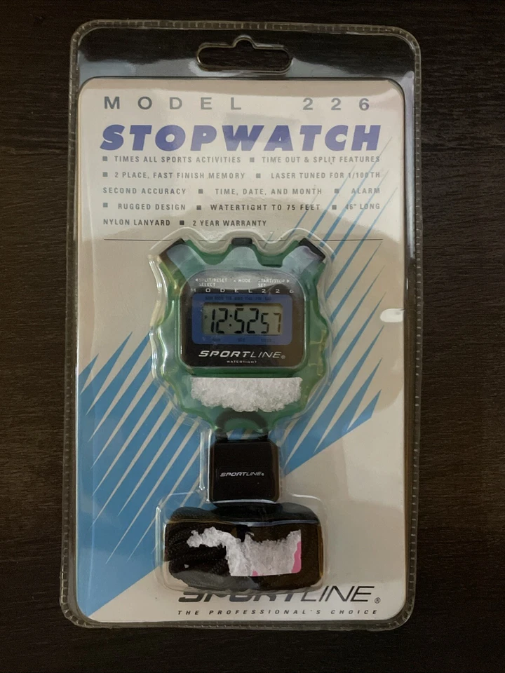 Sportline Model 226 Stopwatch Lap Time Watertight Lanyard