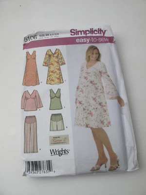 Vintage  Simplicity Pattern 5106 Maternity Dress Shirt Shorts Pants Sz 8-14 (C) - Image 1 of 4