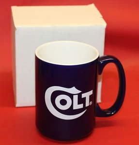 COLT Firearms Factory Blue Coffee Mug with Box - Picture 1 of 3