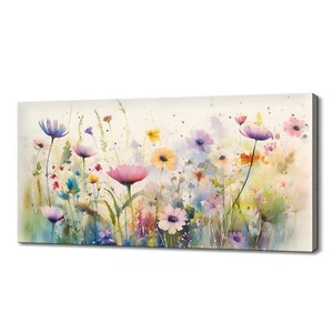 Colourful Flowers Canvas Art Print | Botanical Floral Picture | Wall Hanging - Picture 1 of 10