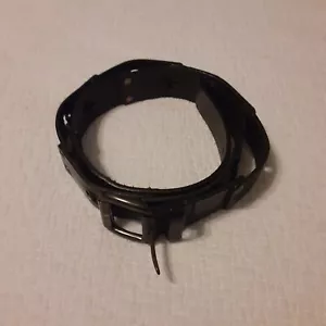 Vintage italienischer Leder genieteter Kreuz Gürtel Gr. L U.S.A. schwarz Moto Unisex - Bild 1 von 7