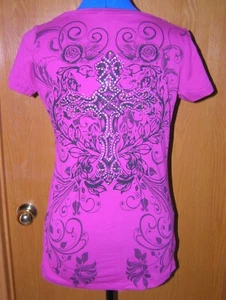 NUEVO (¡SÚPER BONITO!) CAMISETA KATYDID ROSA OSCURO TOP ELÁSTICO TALLA MEDIANA - Imagen 1 de 2