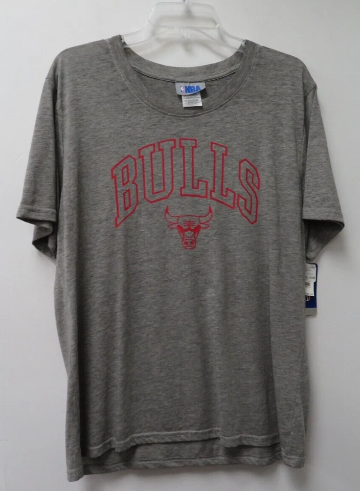 NBA Chicago Bulls Men's Heather Gray T-Shirt SOFT Poly/Cotton Size Large