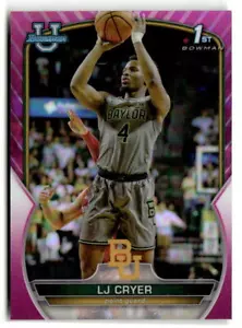 2022-23 Bowman University Chrome #87 LJ Cryer Pink Baylor Bears - Picture 1 of 2