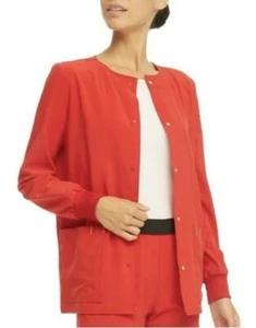 Scrubstar Ethical Fabric Ruby Red Womens Medical Nurse Scrub Jacket Size Medium - Picture 1 of 2